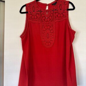 Halogen Lace & Crepe Top orange, XL - avai in cream too!